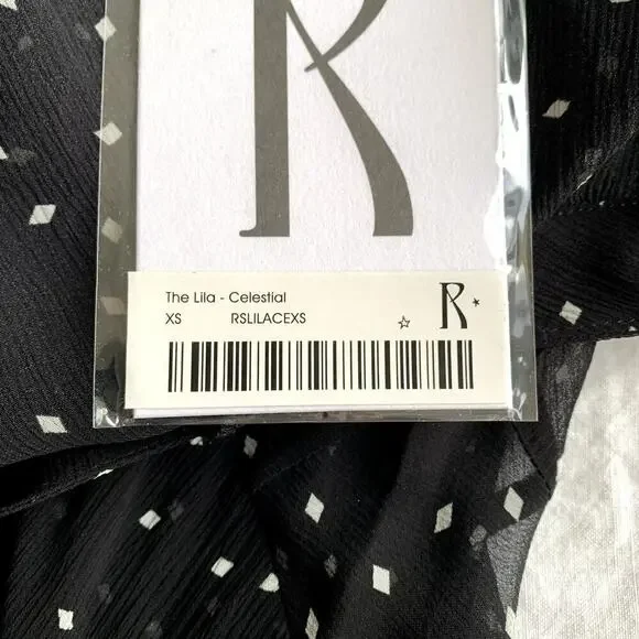 NWT Realisation Lila Silk Polka Dot Short Sleeve Bias Slip Maxi Dress Celestial - Picture 12 of 16